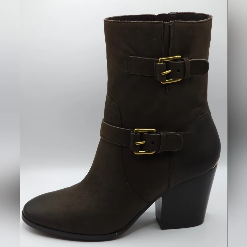 MICHAEL Michael Kors women's size 8 Ashton‎ mid brown leather bootie